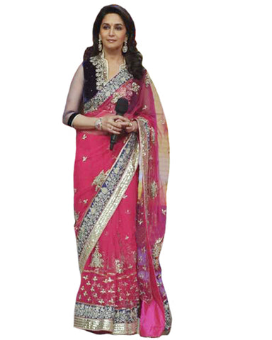 Bollywood Madhuri Dixit Magenta Color Saree