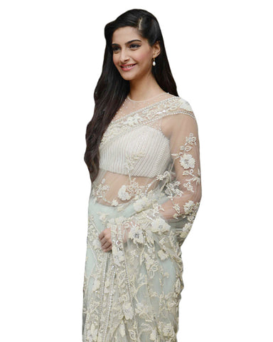 Bollywood Sonam Kapoor Sky Blue Color Saree