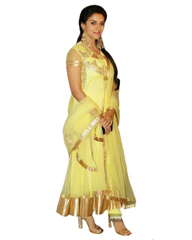 Bollywood Aassin Lemon Color Anarkali Long Suit