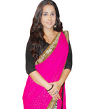 Bollywood Vidya Baalan Pink Chiffon Saree