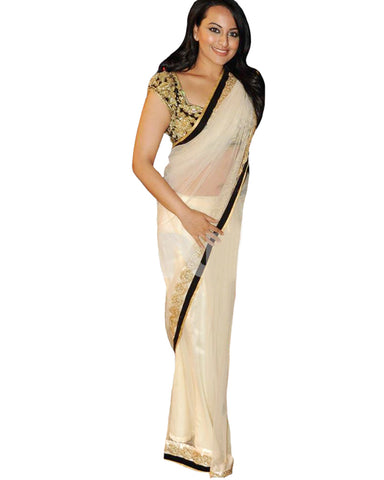 Bollywood Sonakshi Off White Saree