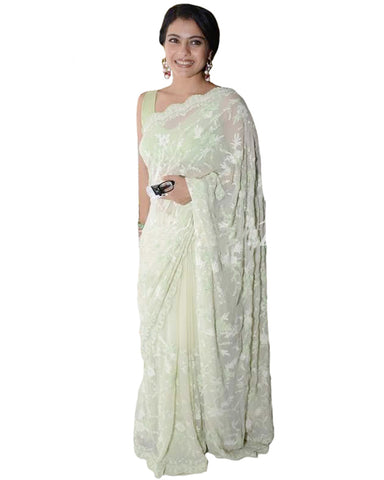 Bollywood Kajol Pista Color Saree