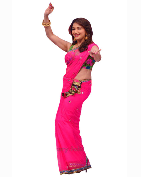 Bollywood Madhuri Dixit in Pink Color Saree