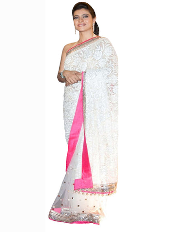 Bollywood Kajol in Off White Color Saree