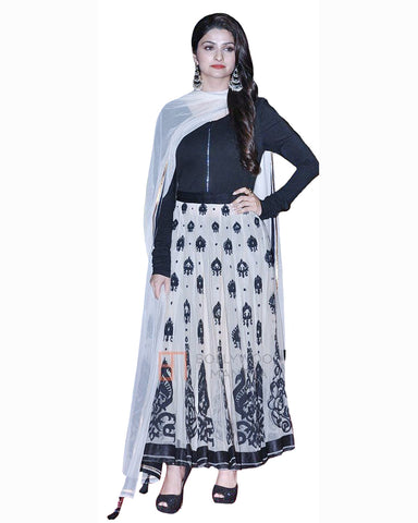 Bollywood Prachi in Black/White Color Anarkali