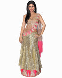 Bollywood Shilpa Shetty Golden Color Lehenga