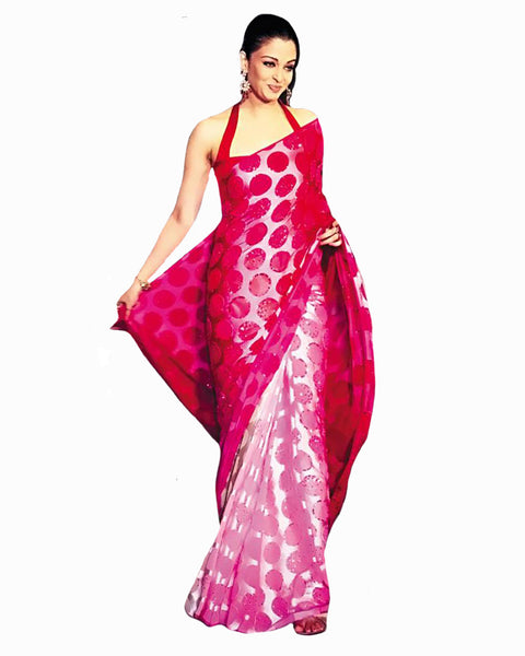 Bollywood Aishwarya Pink Shaded Color Saree