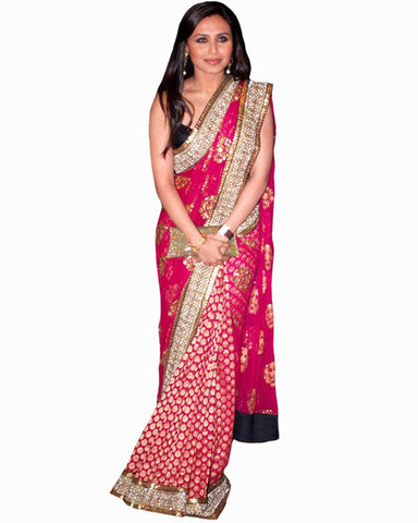 Bollywood Rani Mukherji Magenta Color Saree