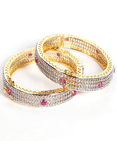 Designer Silver Stones Bangles