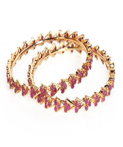 Designer Pink Stone Work Bangles Set