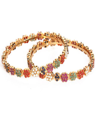 Designer Multi Color Stones Bangles Set