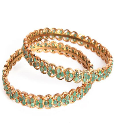 Designer Green Stones Bangles Set