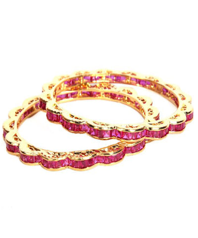 Designer Pink Color Bangles Set