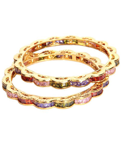 Designer Multi Color Stoned Bangles Set