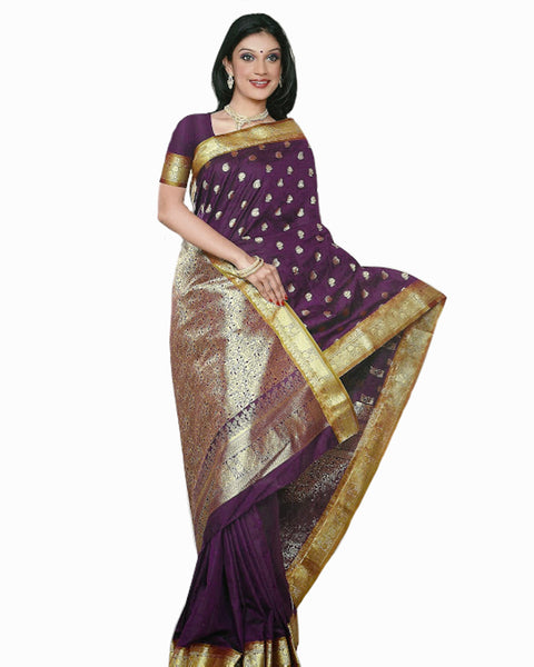 Purple Color Dharmavaram Saree