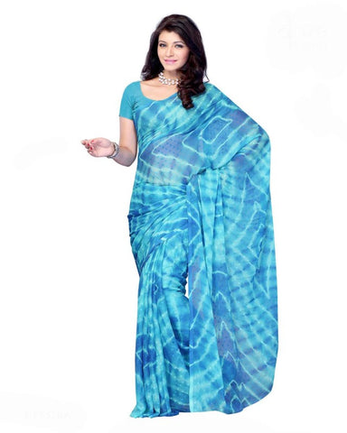 Turquise Color Bandhni Saree