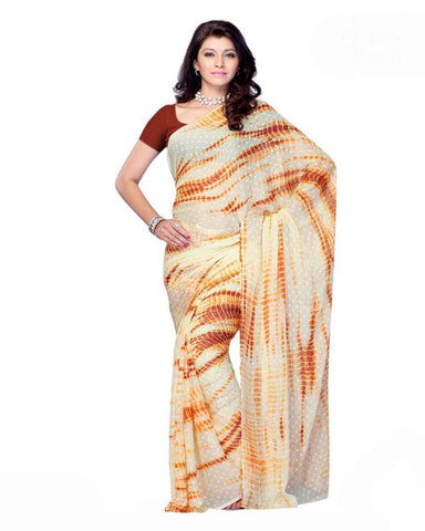 Beige Color Bandhni Saree