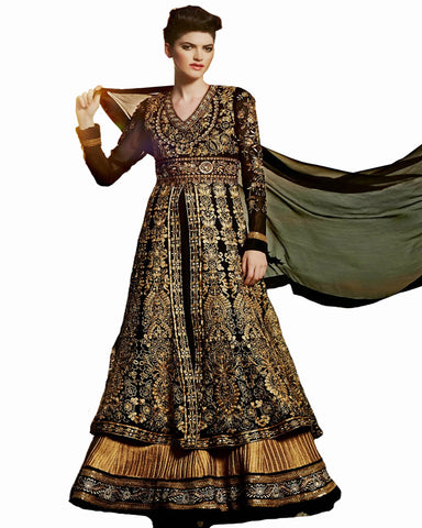 Ethnic Designer Black Color Long Length Suit