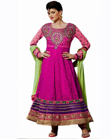 Ethnic Designer Magenta Color Long Length Suit