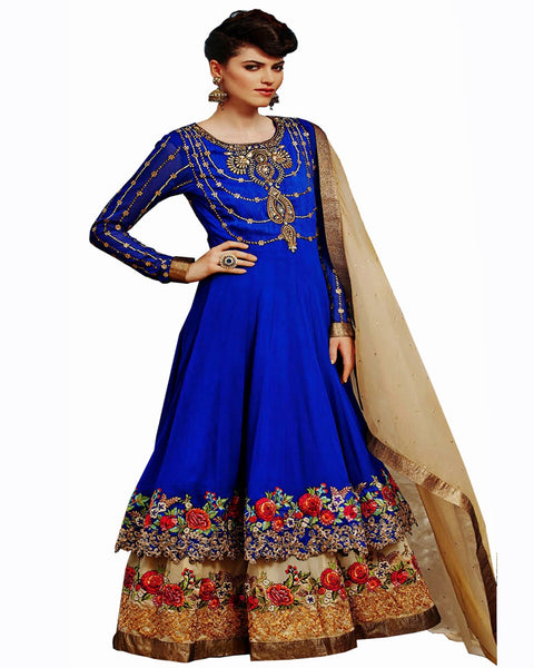 Ethnic Designer Royal Blue Color Long Length Suit