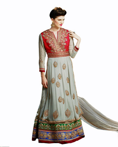 Ethnic Designer Grey Color Long Length Suit