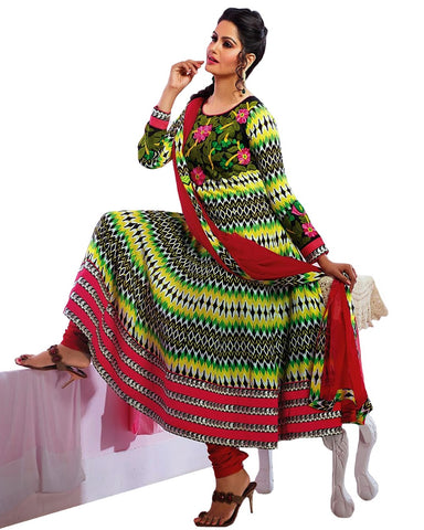 Multi Printed Cotton Churidar Suit