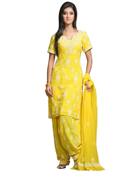 Yellow Color Chikankari Salwar Suit