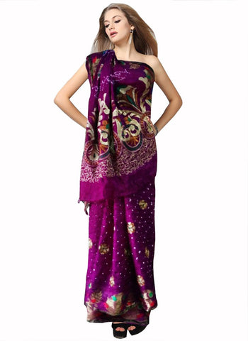Purple Color Bandhni Saree