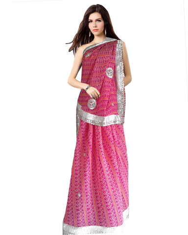 Magenta Color Gota Patti Saree