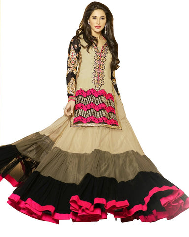 Designer Beige Color Heavy Anarkali Suit
