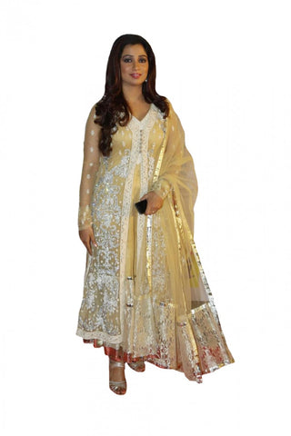 Bollywood Celebrity in Lemon Color Suit