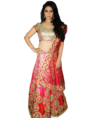 Bollywood Celebrity in Magenta Color Lehenga