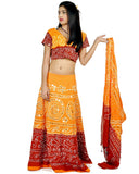Orange/Red Color Bandhej Chania Choli