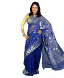 Traditional Royal Blue Jamdani Saree