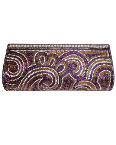 Designer Purple Color Clutch Purse