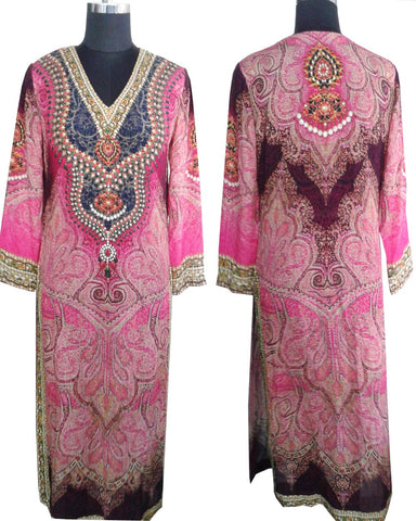 Rosy Pink Color Digital Print Kurti Cum Salwar Suit