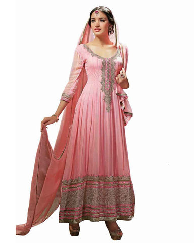 Pink Color Long Anarkali Suit