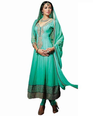 Green Color Long Anarkali Suit