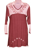 Woolen Rust Color Kurti With Bottom Pant