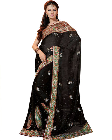 Heavy Black Saree