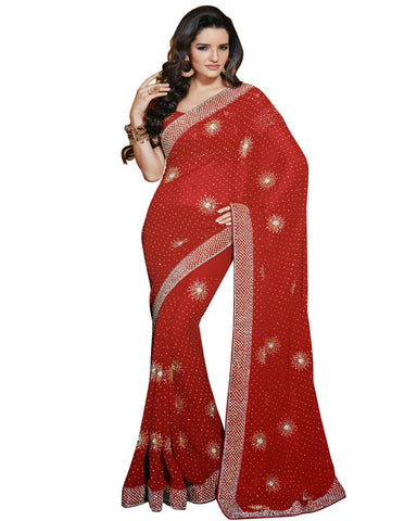 Heavy Red Saree