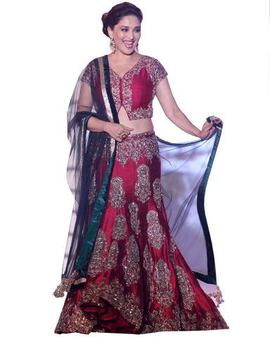 Maroon Color Madhuri Lehenga