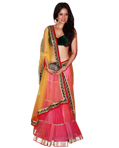 Designer Pink/Yellow Lehenga