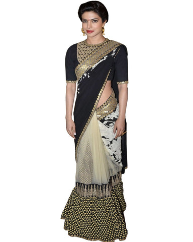 Designer Priyanka Beige Saree