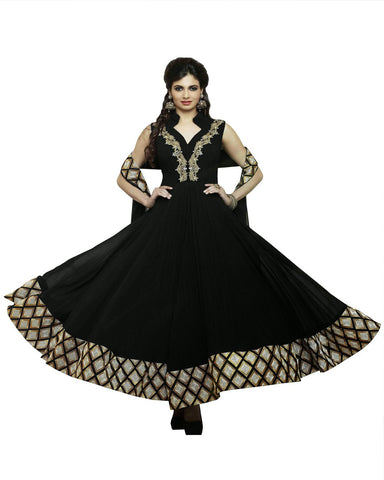 Heavy Fluffy Deep Black Salwar Kameez