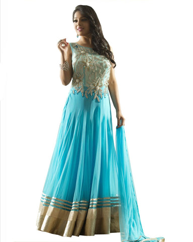 Designer Sky Blue Anarkali Suit