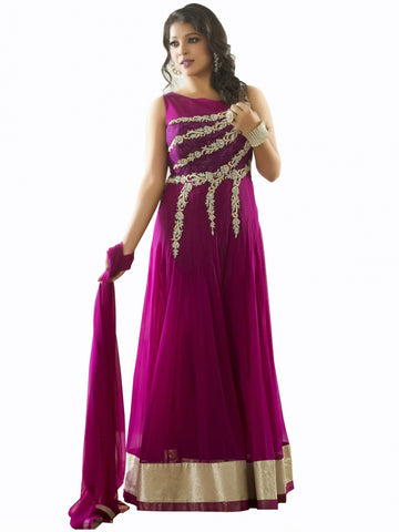Designer Fuchsia Anarkali Suit
