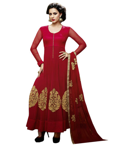 Deep Red Butta Salwar Suit