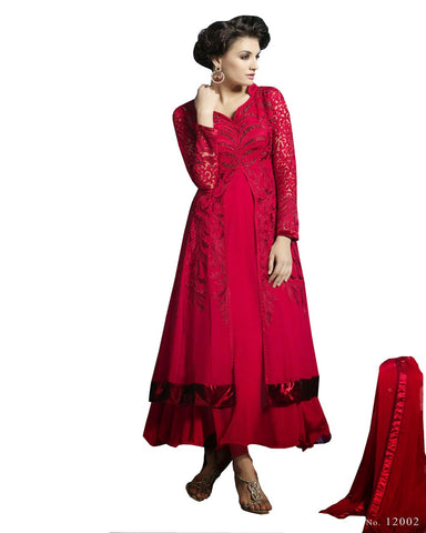 Designer Red Frock Suit