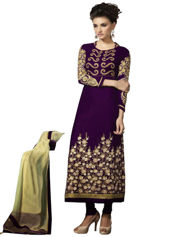 Plum Churidar Salwar Kameez
